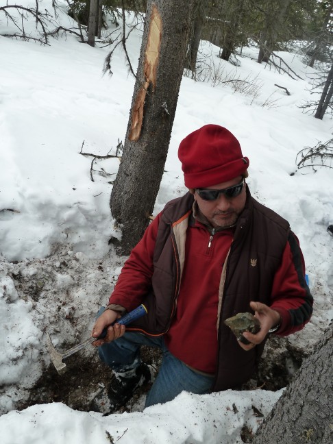 Farshad prospecting at the Hat.