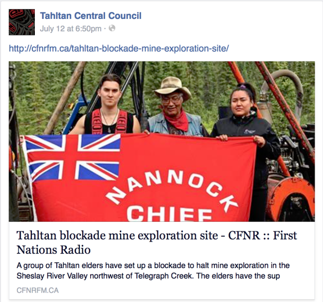 Tahltan blockade Jul 7